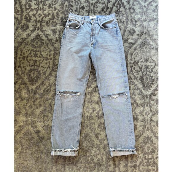Agolde Riley Crop High Rise Straight Jeans - Picture 2 of 13